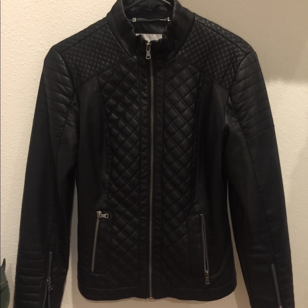 Black quilted jacket